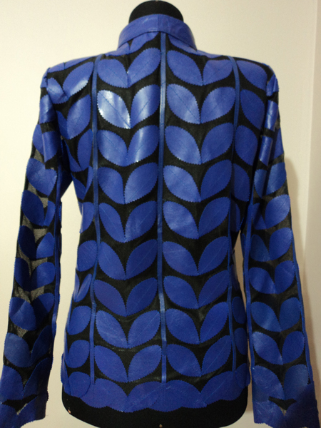 Blue Leather Jacket for Women