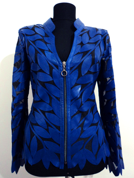 Leather Jacket Woman Coat Women Leaf Design Zipper Short Light V Collar Zip Genuine Lambskin Real Soft Lightweight Tulle