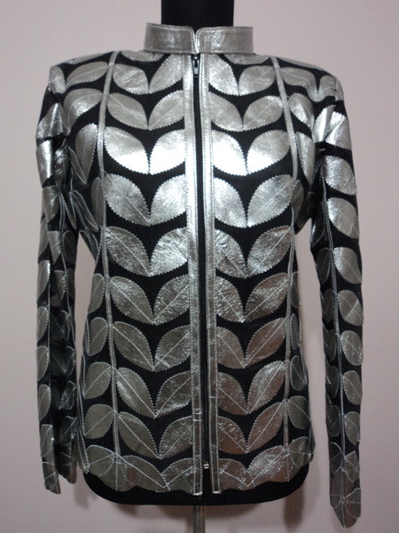 Leather Leaf Jacket Women Design Genuine Short Zip Up Light Lightweight