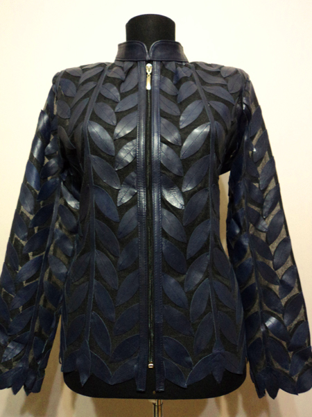 Leather Leaf Jacket Women Design Genuine Short Zip Up Light Lightweight