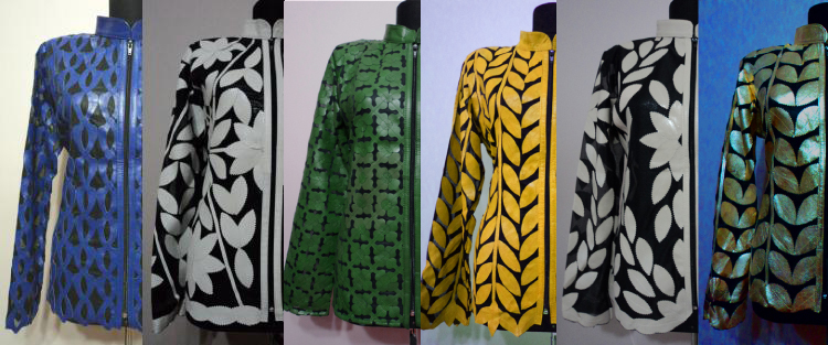 Leather Leaf Jacket Women Design Genuine Short Zip Up Light Lightweight [ Click to See Photos ]