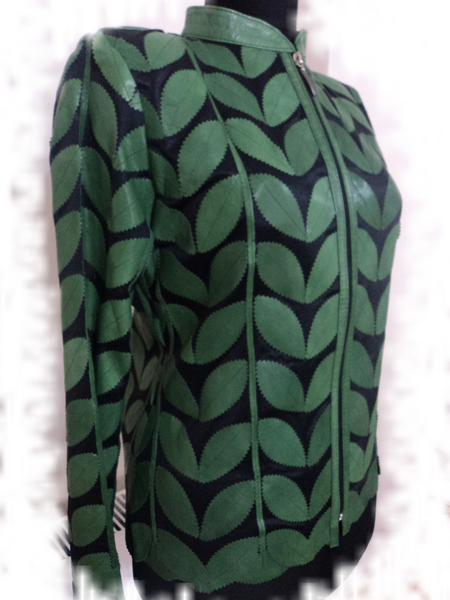 Women Green Leather Jacket