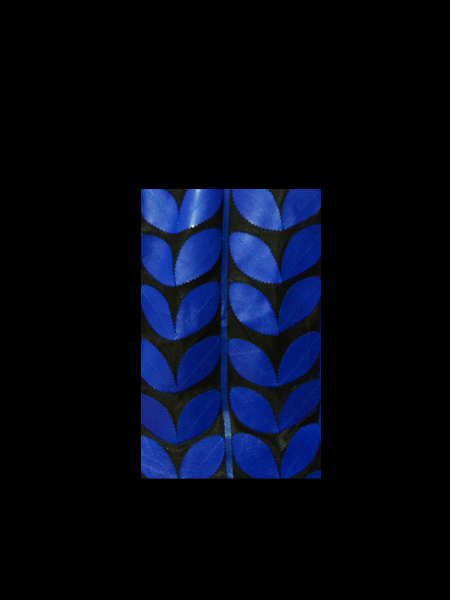 Womens Blue Leather Leaf Bolero