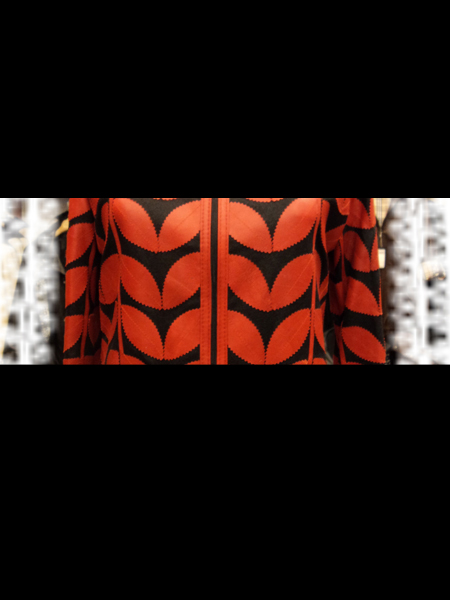 Womens Red Leather Leaf Bolero