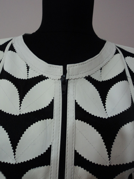 White Leather Leaf Bolero for Women